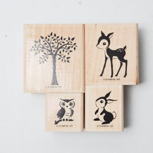 Stampin' Up! Forest Friends Rubber Stamps - Set of 4