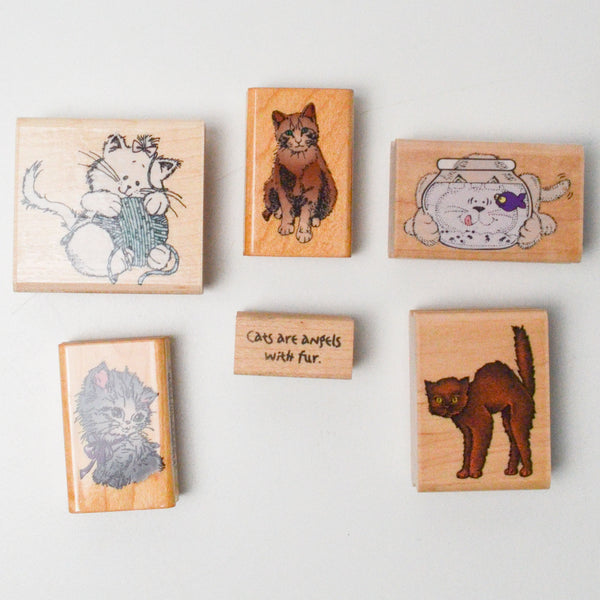 Cat Themed Stamp Bundle - Set of 6