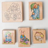 Easter Bunny, Baby Basket + Teddy Bear Stamps - Set of 5