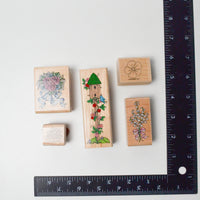 Floral + Birdhouse Stamps - Set of 5