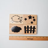 Sheep + Stars Stamps - Set of 4