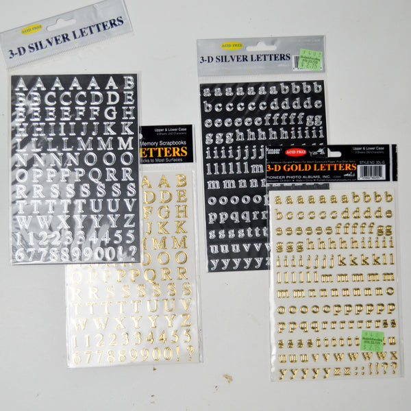 Gold + Silver Alphabet Sticker Bundle