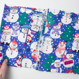 Snowman Print Quilting Weight Woven Fabric - 38" x 56"