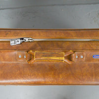 Brown Leather Suitcase with Ripped Zipper (Pick-Up Only) Default Title