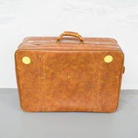 Brown Leather Suitcase with Ripped Zipper (Pick-Up Only) Default Title