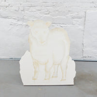 Sheep Paintable Wood Cutout with Stand - Primed + Started (Pick-Up Only) Default Title