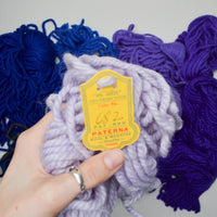 Blue + Purple Super Bulky Wool Quickpoint Needlepoint Yarn Bundle