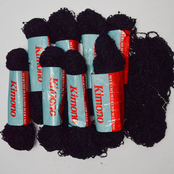 Black Kimono Merino Nylon Blend Yarn - 9 Skeins