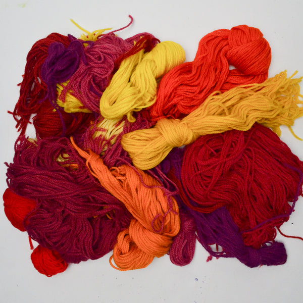 Red, Orange Yellow + Magenta Tapestry Yarn Bundle