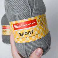 Dark Gray Spinnerin Sport Acrylic Yarn - 3 Skeins