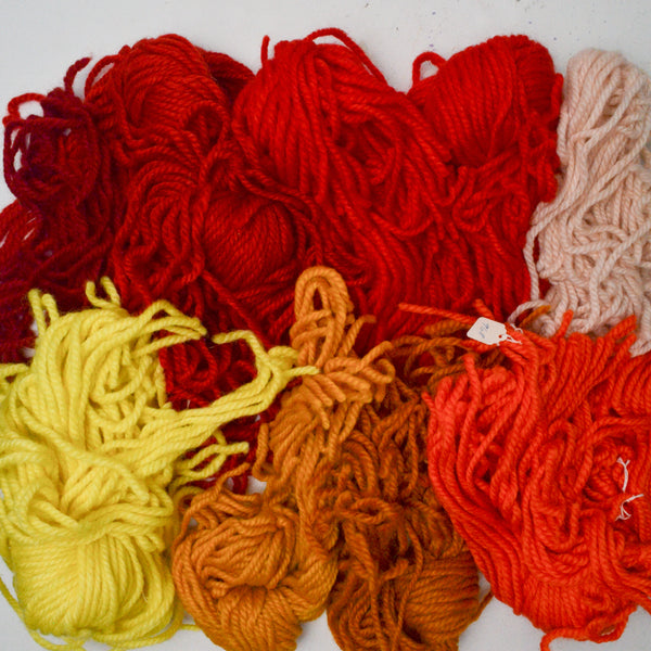 Orange, Red + Yellow Super Bulky Quickpoint Needlepoint Yarn Bundle