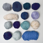 Blue Cotton + Natural Fiber Yarn Bundle - 14 Balls