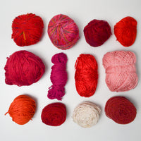 Red + Pink Cotton Yarn Bundle - 12 Balls