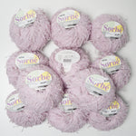 Light Pink Sorbe Idena Textured Ribbon Yarn - 11 Balls