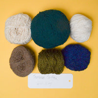 Blue, Green + Neutral Textured Cotton Yarn Bundle - 6 Balls