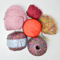 Pink Cotton + Textured Yarn Bundle - 6 Balls