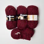 Dark Red Chanteleine Rumba Acrylic Blend Yarn - 4 Skeins