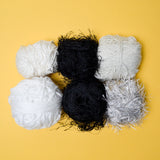 Black + White Yarn Bundle - 6 Balls