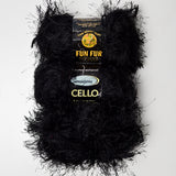 Black Fun Fur Yarn - 3 Skeins