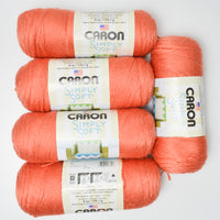 Persimmon Pink Caron Simply Soft Yarn - 5 Skeins