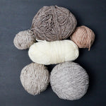 White + Brown Wool Blend Yarn Bundle - 6 Balls