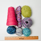 Colorful Textured Cotton Yarn Bundle - 7 Bal;s