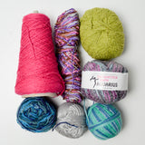 Colorful Textured Cotton Yarn Bundle - 7 Bal;s