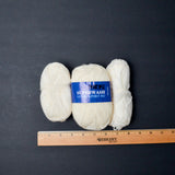 White Fingering Weight Wool + Acrylic Blend Yarn - 3 Skeins