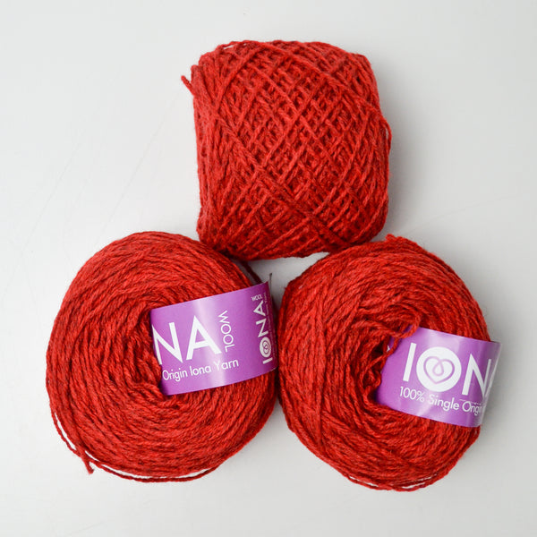 Red Iona Wool Yarn - 3 Balls