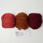 Red, Orange + Pink Green Mountain Spinnery Tweed Wool Yarn - 3 Balls