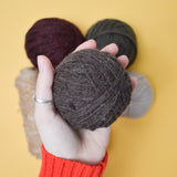 Brown, Burgundy + Olive Wool + Acrylic Blend Yarn Bundle - 7 Skeins