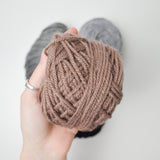 Brown + Gray Worsted Wool + Acrylic Blend Yarn Bundle - 4 Skeins