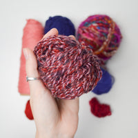 Red + Purple Wool, Acrylic + Silk Yarn Bundle