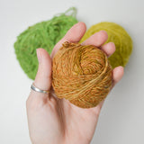 Green, Yellow + Orange Single Ply Wool Yarn Bundle - 6 Balls