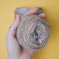 Gray + Tan Variegated Wool + Cashmere Blend Yarn - 2 Balls