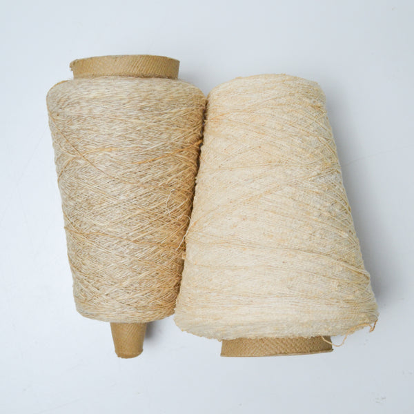 Tan Cotton + Linen Blend Textured Yarn - 2 Cones