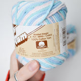 Blue + White Variegated Sugar 'N Cream Cotton Yarn - 3 Balls