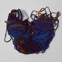 Blue + Brown Variegated Tahki Yarns Hand Dyed Rayon Pearl Yarn - 1 Skein