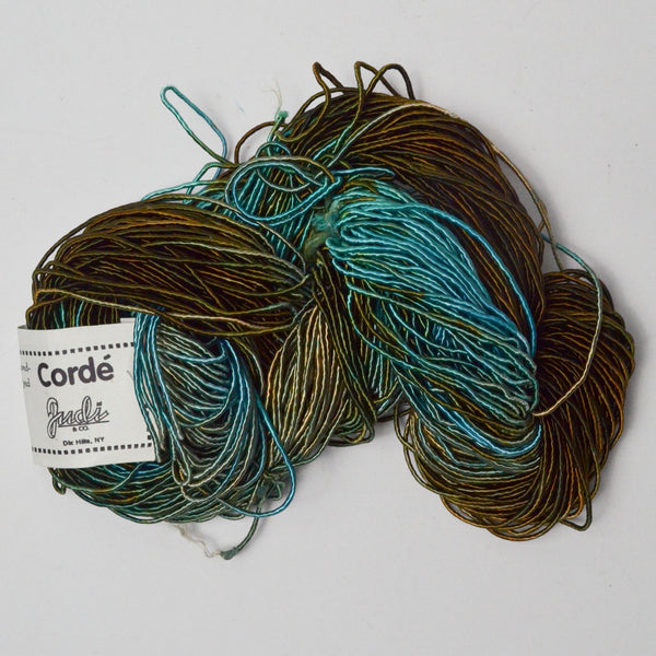 Variegated Blue + Green Judi Corde Hand Dyed Rayon Yarn - 1 Skein