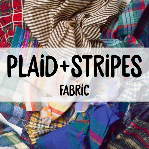 Plaid & Stripes Fabric Scrap Bag