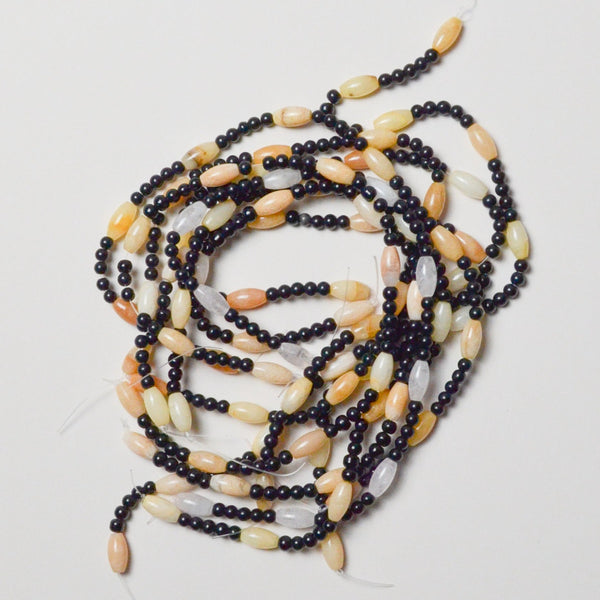 Black Obsidian + Quartz Beads - 8 Strands Default Title