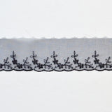 Black Embroidered Floral Trim - By the Yard