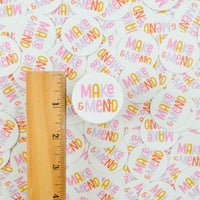 Mini Make & Mend Sticker in White