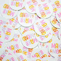 Mini Make & Mend Sticker in White