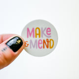 Mini Make & Mend Sticker in White