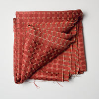 Red Plaid Textured Satiny Woven Upholstery Fabric - 56" x 76" Default Title