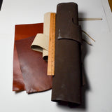 Brown Shoe Making Material (For Soles?) + Assorted Thick Leather Bundle Default Title