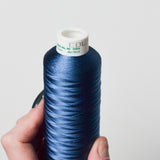 Madeira Rayon 40 wt. Machine Embroidery Thread - 1376 Independence Blue, 5000m Cone Default Title