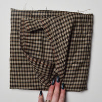 Plaid Brown + Tan Woven Fabric - By The Yard - 60" Width