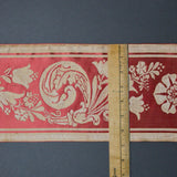 Gold + Red Floral Jacquard Trim, 7" Wide - By the Yard Default Title